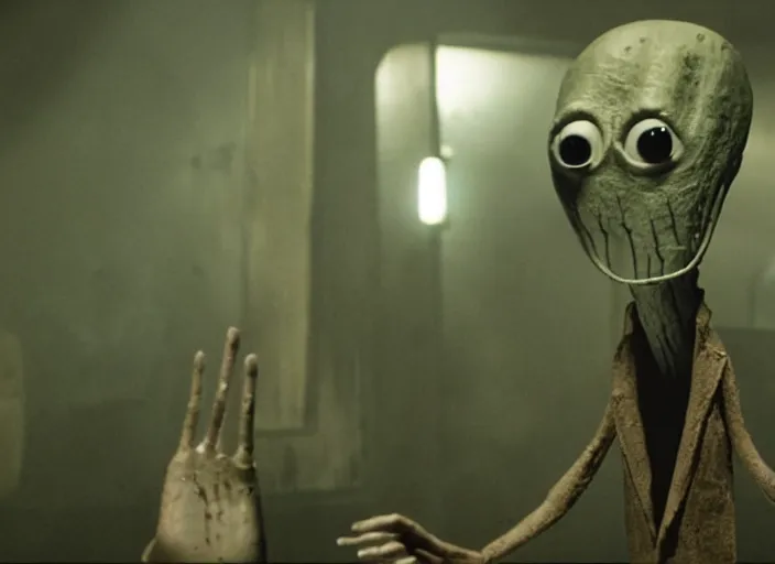 Prompt: film still of salad fingers in the new scifi movie, 4 k