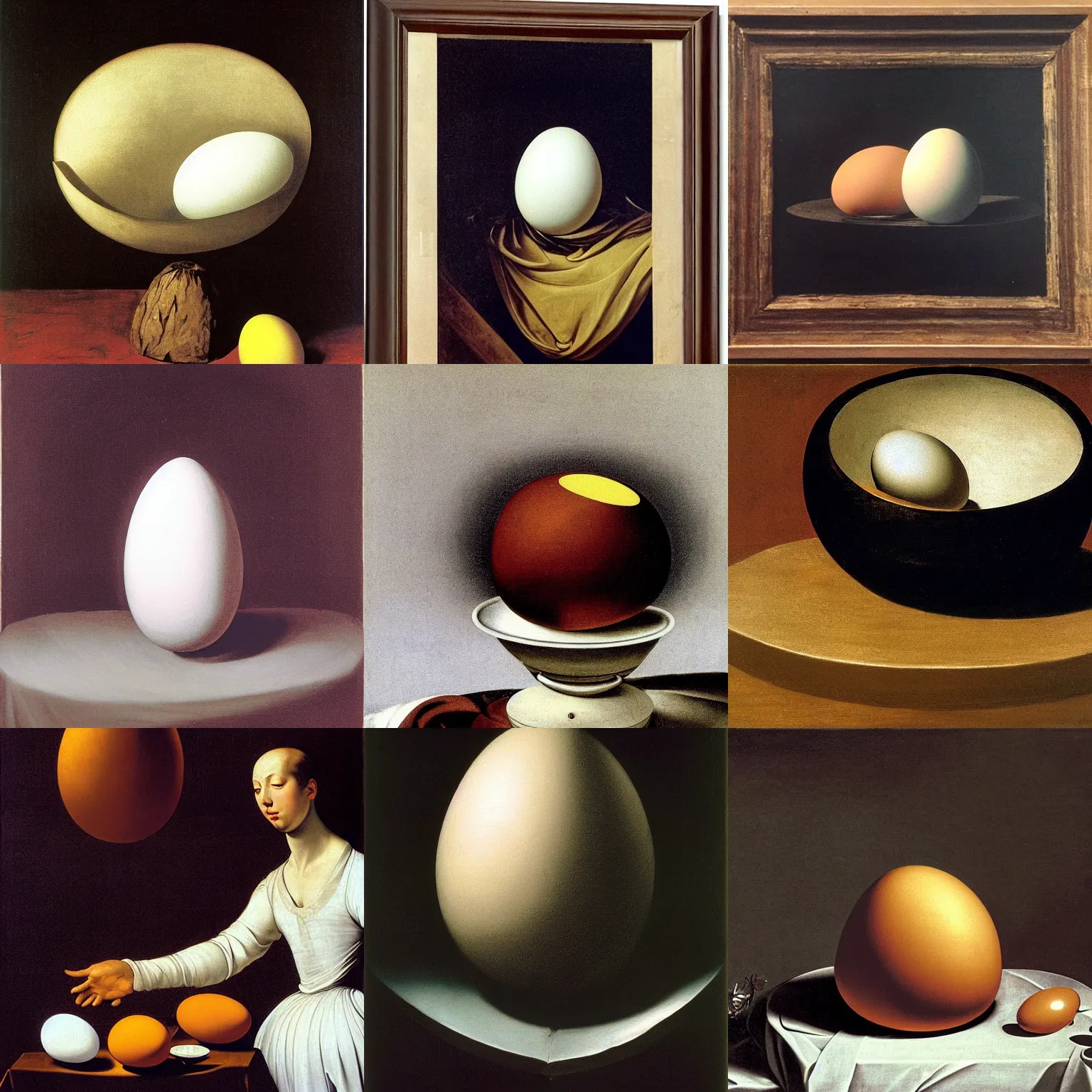 Prompt: egg by Caravaggio