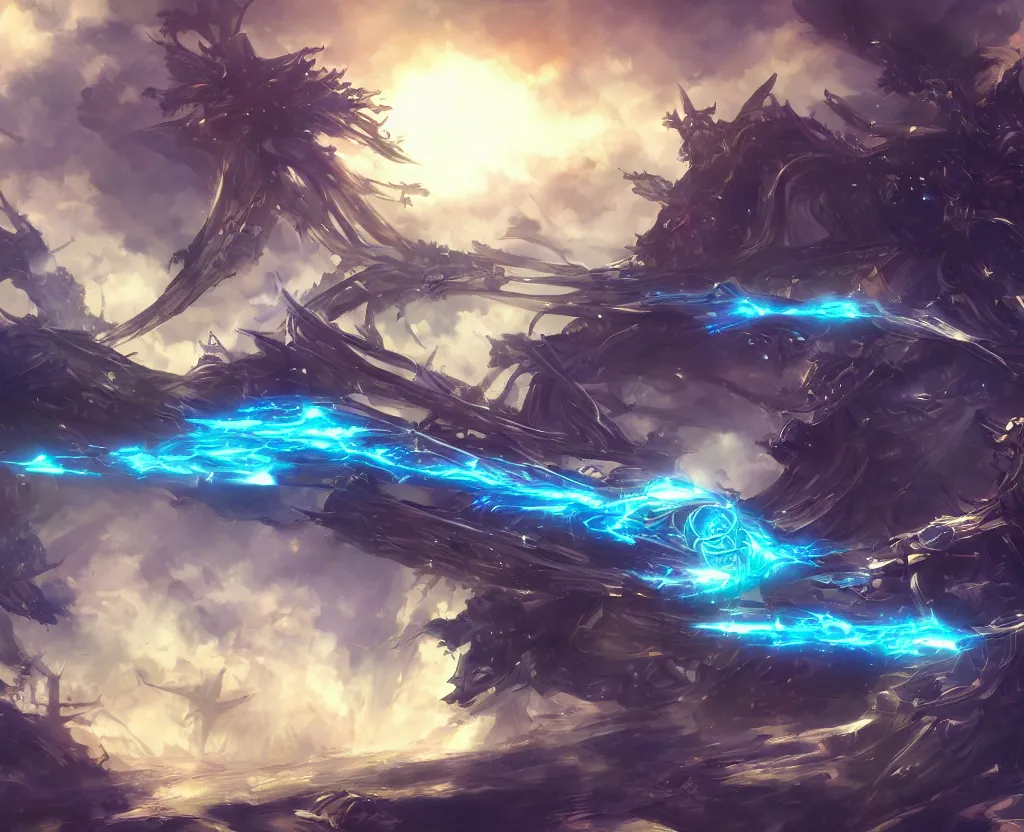 Image similar to login screen for a science fiction mmo, final fantasy xiv, maplestory, epic scale, trending on art station, videogame concept art, abstract tech art, lo - fi