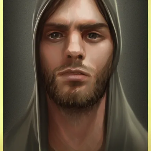 Image similar to portrait from a male hooded king, trending on artstation