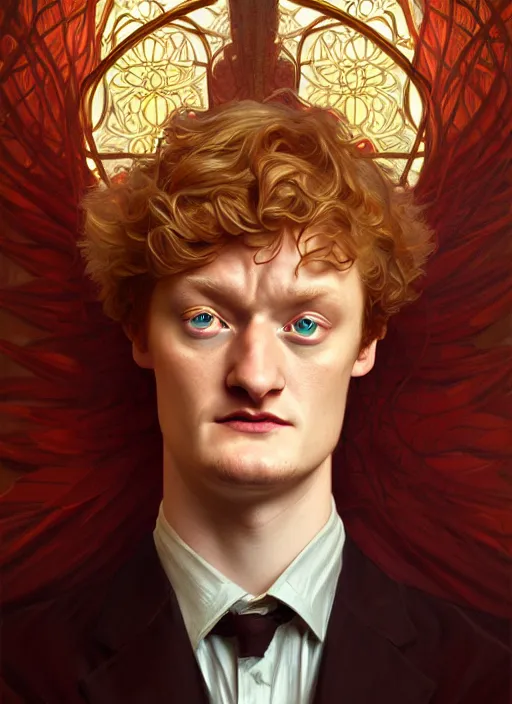 Prompt: portrait of james acaster, d & d, fantasy, intricate, elegant, highly detailed, digital painting, artstation, concept art, smooth, sharp focus, illustration, art by artgerm and greg rutkowski and alphonse mucha