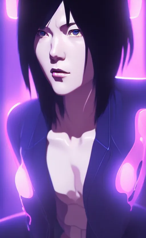 Image similar to a film still portrait of a motoko kusanagi ghost in the shell, finely detailed features : : gits sac twenty forty five netflix : : by ilya kuvshinov, rossdraws, artgerm, sola digital arts, production ig, volumetric lighting, anti aliasing, raytracing : :