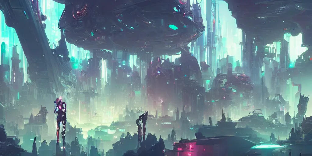 Image similar to cyberpunk world as seen from outer space concept art by pete mohrbacher and artgerm and wlop and greg rutkowski, digital art, highly detailed, intricate, sci-fi, neon colors, sharp focus, Trending on Artstation HQ, deviantart, unreal engine 5, 4K UHD image