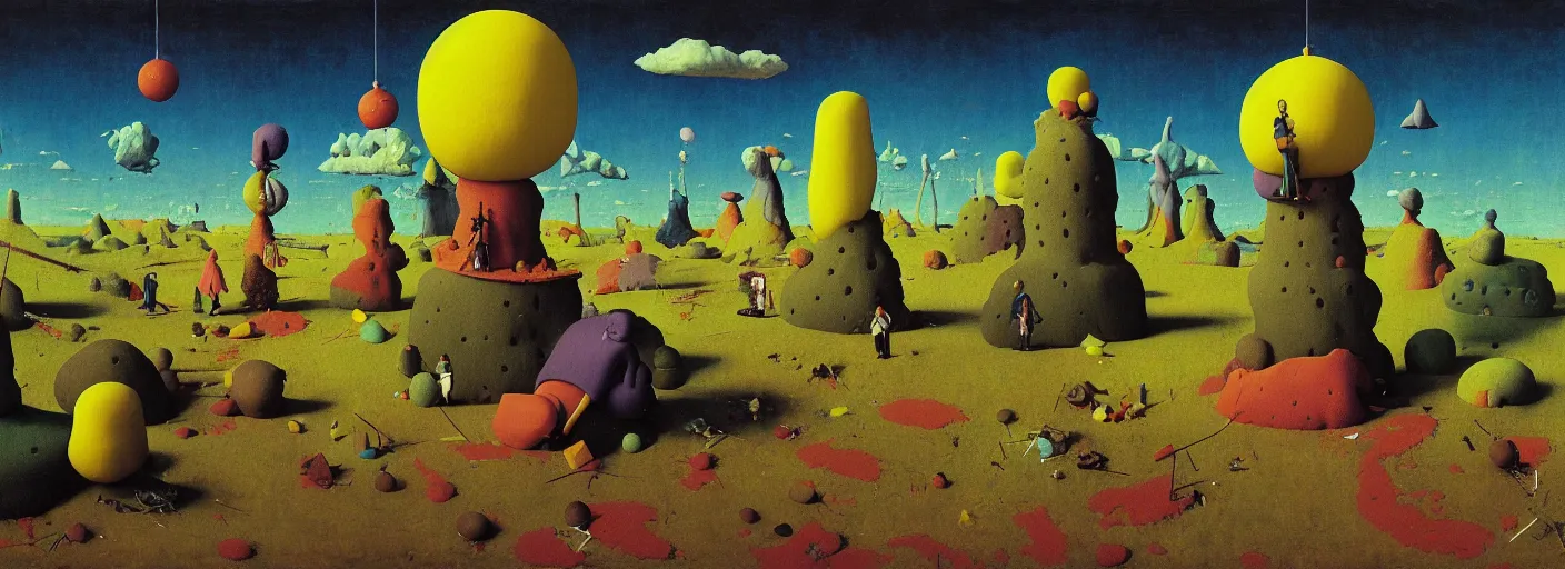 Image similar to sponge sculpture of surreal colorful landscape, very coherent and colorful high contrast masterpiece by norman rockwell franz sedlacek hieronymus bosch dean ellis simon stalenhag rene magritte gediminas pranckevicius, dark shadows, sunny day, hard lighting,