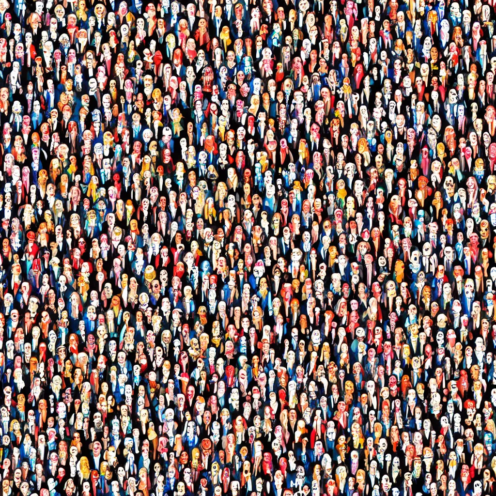 Image similar to a huge puzzle to find where's waldo