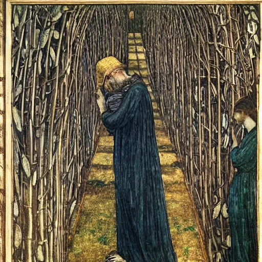 Image similar to a photo of where's wally, by edward burne jones