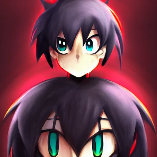 Prompt: portrait of shadow the hedgehog, anime fantasy illustration by tomoyuki yamasaki, kyoto studio, madhouse, ufotable, trending on artstation