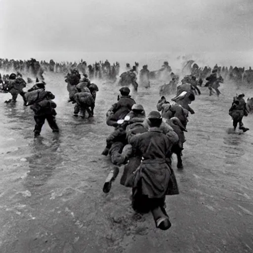 Image similar to the d - day, by robert capa,