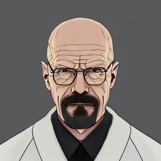 Image similar to portrait of walter white as the master of the ice, anime fantasy illustration by tomoyuki yamasaki, kyoto studio, madhouse, ufotable, trending on artstation