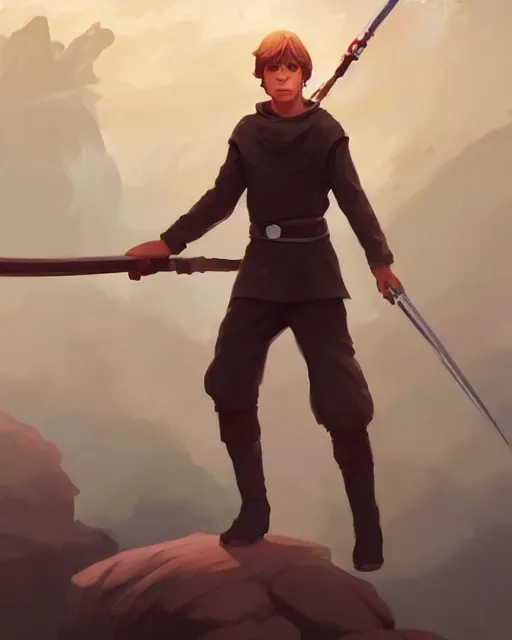 Prompt: young luke skywalker game design fanart by concept artist gervasio canda, behance hd by jesper ejsing, by rhads, makoto shinkai and lois van baarle, ilya kuvshinov