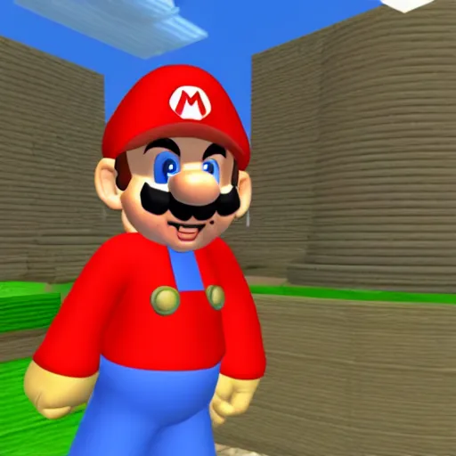 Image similar to Vladimir Putin as an enemy in Super Mario 64, in game screenshot