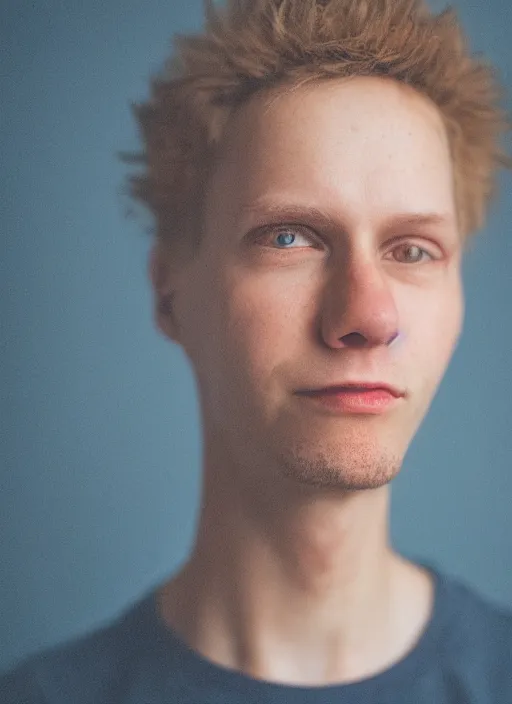 Image similar to portrait photo still of real life teen beavis, 8 k, 8 5 mm, f. 1 4