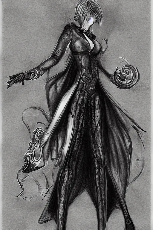 Image similar to Sketch of fully clothed Bayonetta! by Da Vinci