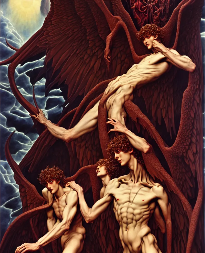 Image similar to devilman, by evelyn de morgan, hd, hyper detailed, 4 k, depth perception, depth of field, neo - gothic, gothic. art by wojtek siudmak, masterpiece