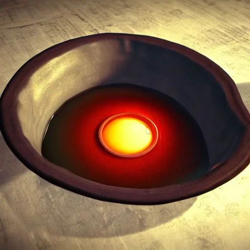 Prompt: hey there's a portal in my soup! 3d render, unreal engine 5, artstation award winner, ray tracing rendering, fantasy