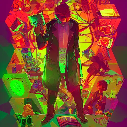 Image similar to skill magic geek inside matrix deepdream radiating a glowing aura stuff loot legends stylized digital illustration video game icon artstation lois van baarle, ilya kuvshinov, rossdraws,