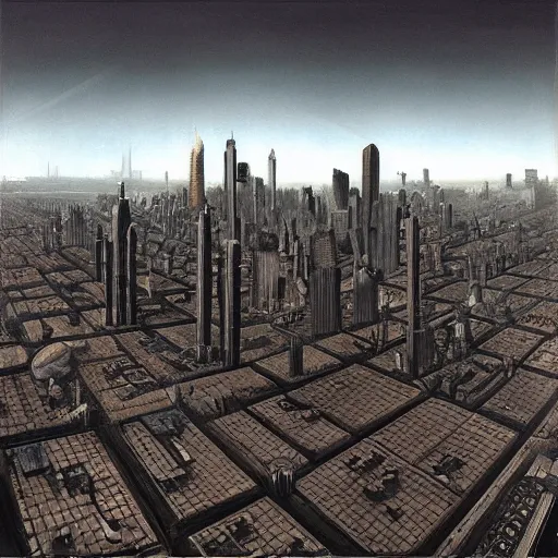 Prompt: “a desolate metropolis by Carel Willink”