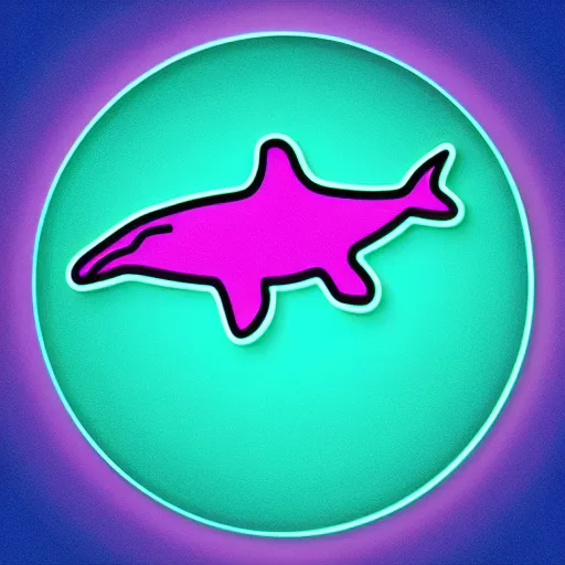 Prompt: neon dolphin profile picture