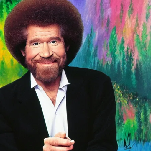 Image similar to bob ross painted by bob ross