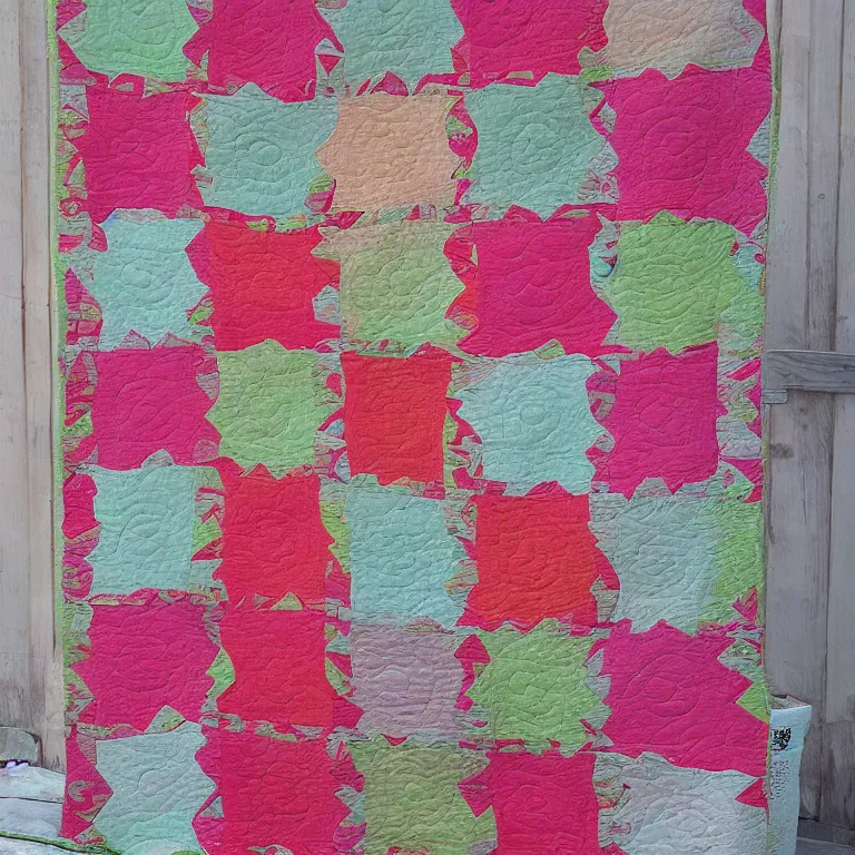 Prompt: abstract rose quilt