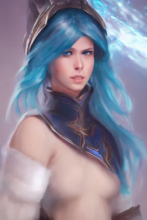 Prompt: New support female champion, ice enchanter art by Chengwei Pan, trending on artstation, digital paint, artstationHD, artstationHQ, 4k, 8k