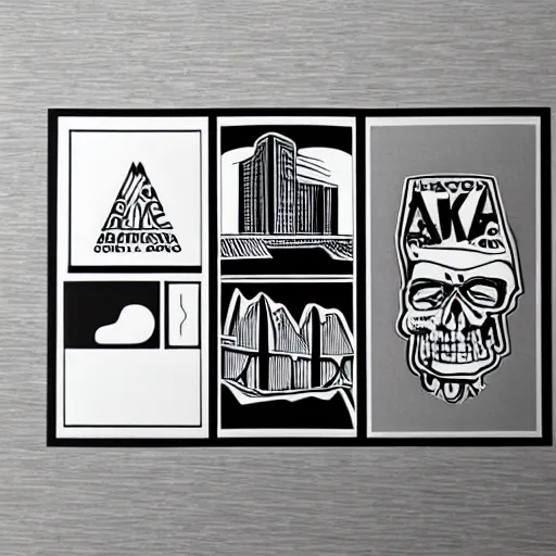 Image similar to black on white graphic design stickers in style of david rudnick, eric hu, acid, y 2 k, brutalism