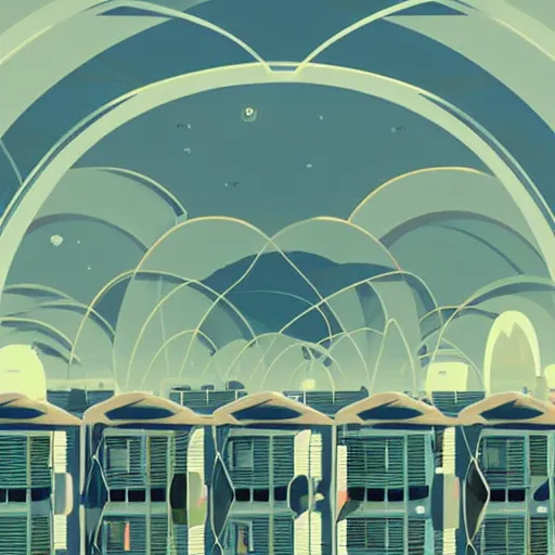 Image similar to beautiful happy picturesque charming organic futuristic sci - fi town of pod homes integrated in nature. beautiful light. grainy and rough. soft colour scheme. beautiful artistic vector graphic design art by lurid. ( 2 0 2 2 )