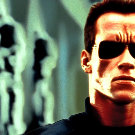 Prompt: terminator in the matrix