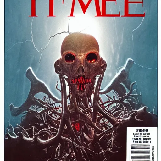 Image similar to Time Magazine cover of Vecna from StrangerThings Series