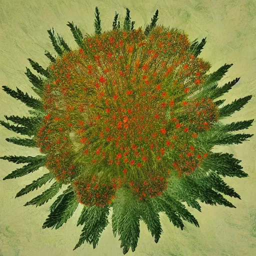 Image similar to Achillea millefolium abstract art