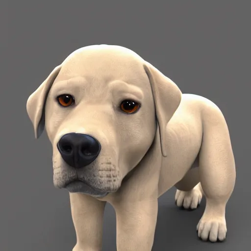 Prompt: jake the dog, ultra-realistic photograph, high quality 3D render, ambient occlusion, subsurface scattering
