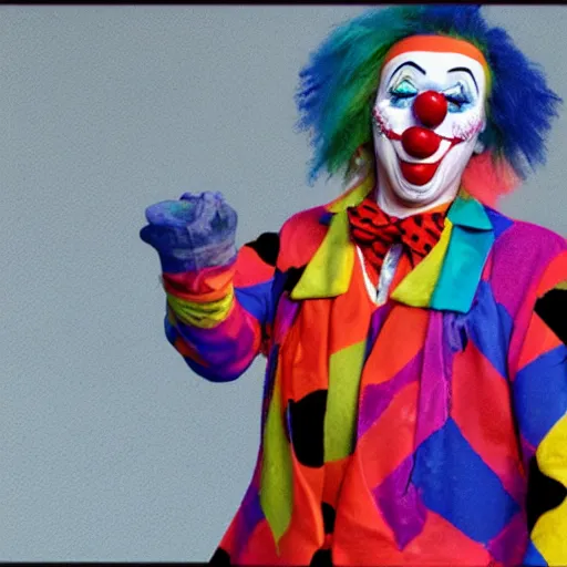 Image similar to a candy colored clown they call the sandman