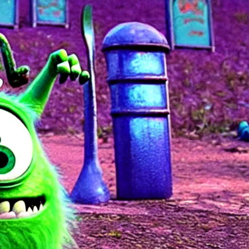 Image similar to A metal fork as a monster in Monsters University
