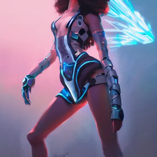 Image similar to a portrait of a cybernetic cheerleader, cyberpunk concept art by pete mohrbacher and artgerm and wlop and greg rutkowski and josan gonzales and syd mead, digital art, highly detailed, intricate, sci-fi, sharp focus, Trending on Artstation HQ, deviantart, unreal engine 5, 4K UHD image