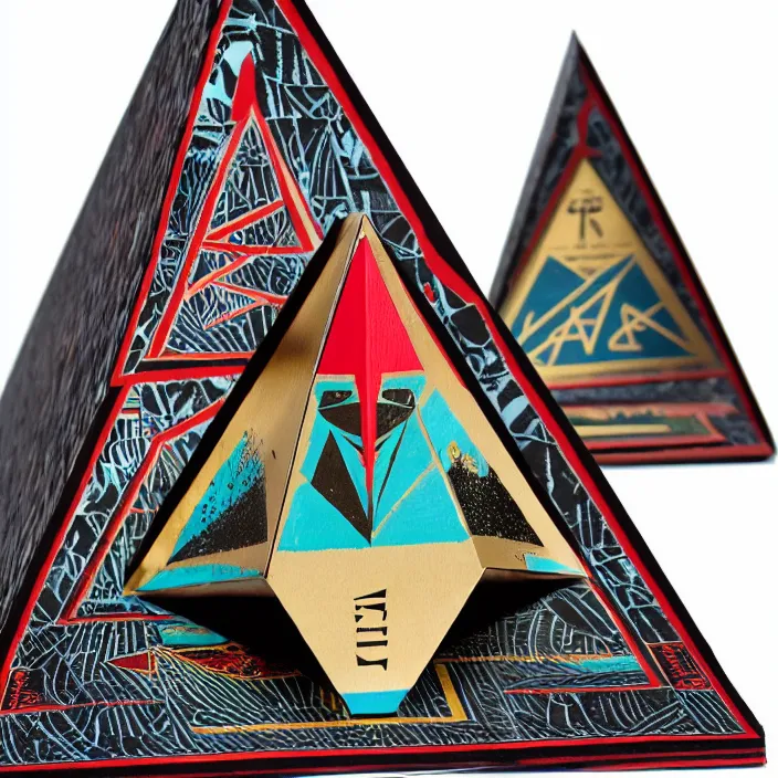 Prompt: pyramid illuminati pop up parade figure
