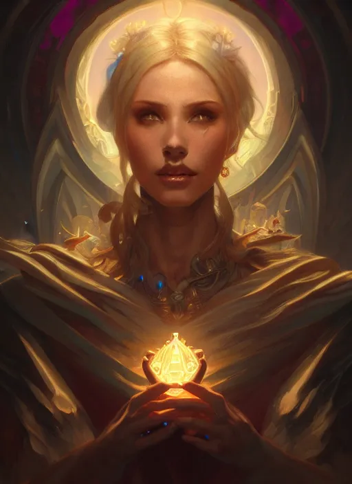 Prompt: portrait of god of death, fantasy, glowing lights!! intricate, elegant, highly detailed, artstation, concept art, smooth, sharp focus, hearthstone, illustration, art by artgerm and greg rutkowski and alphonse mucha, 8 k