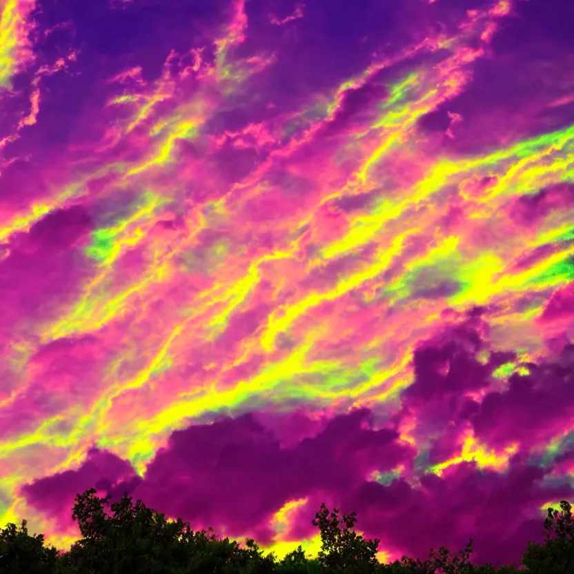 Image similar to green valley under treasure planet pink and yellow clouds beautiful lighting vivid colors intricate elegant smooth sharp focus highly detail