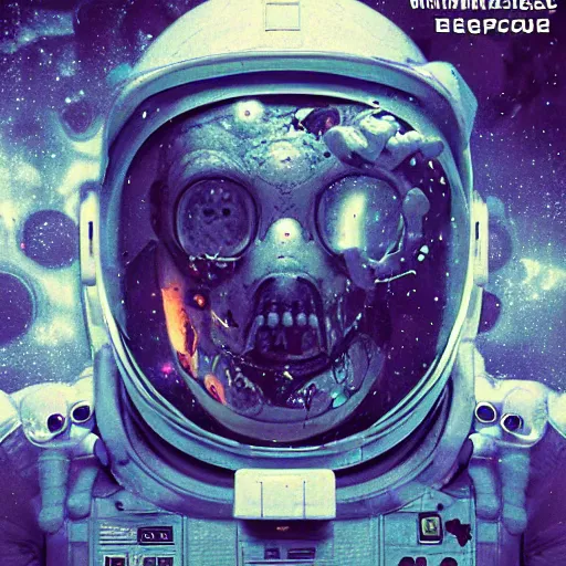 Prompt: creepy astronaut, horror poster 9 0 s, cosmic horror, abstract, ghostly, arcade, duotone, poltergeist, lets get weird, intricate, elegant, highly detailed, smooth, sharp focus, unreal engine 5, raytracing, in the style of beeple and mike winkelmann, ultraviolet colors,