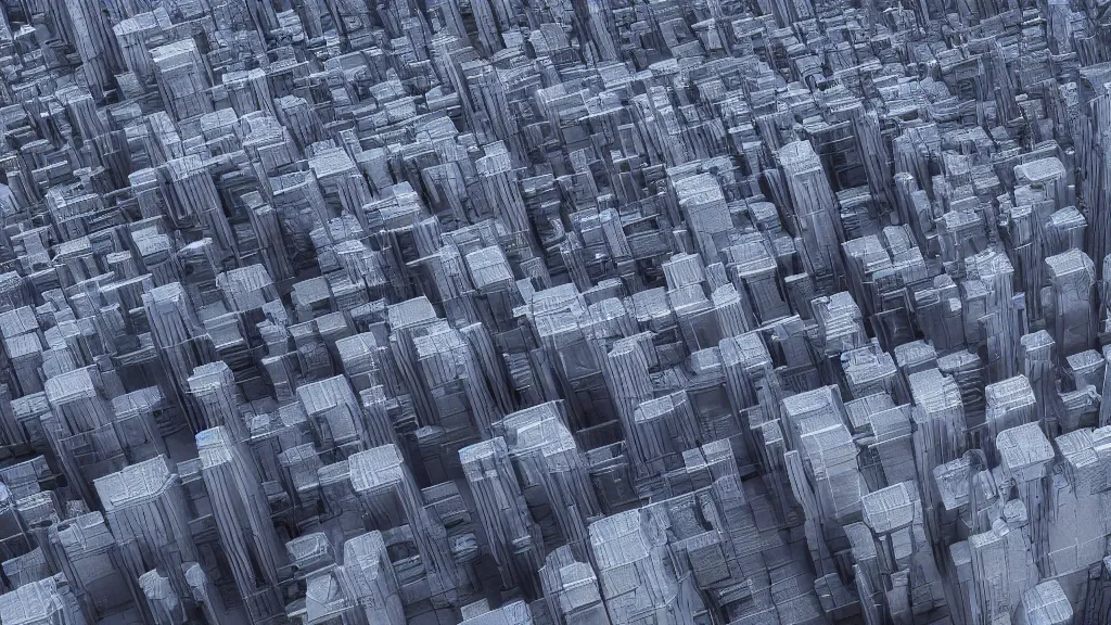 Image similar to 3 d fractal cityscape, octane render