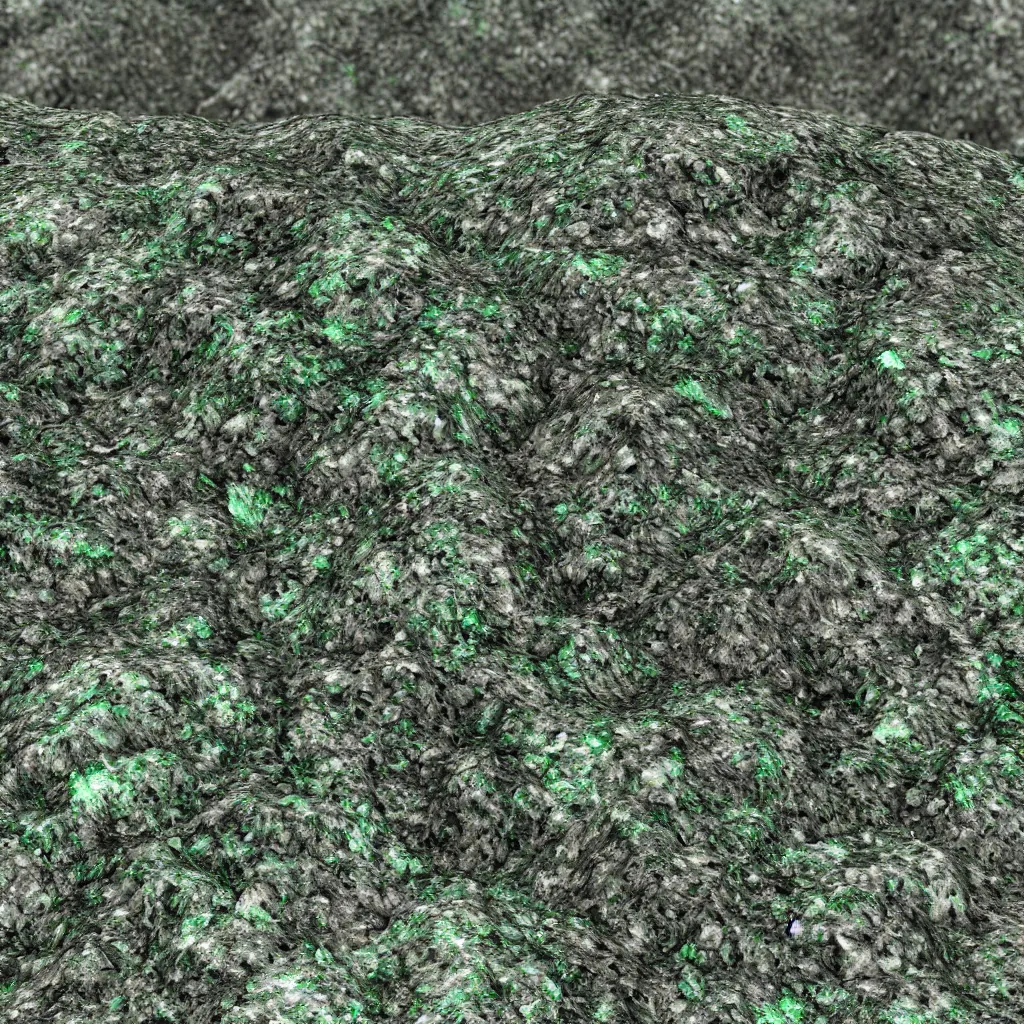 Image similar to long green crystals sticking out of the rock surface, detailed ground terrain albedo texture, flat, 2 d texture, seamless