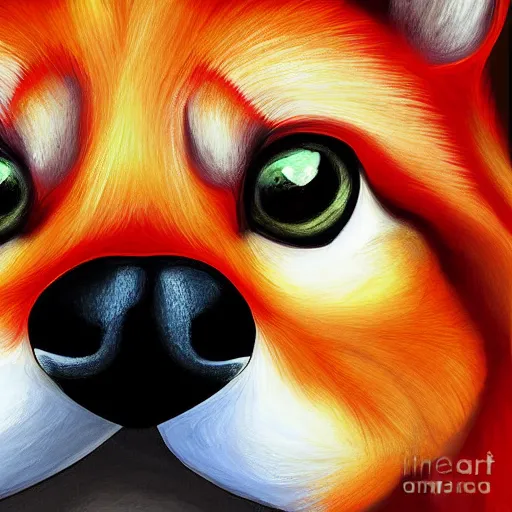 Image similar to zoomorphic a red face wolf, pepe the frog like face, digital painting, ultra sharp, by gary cook