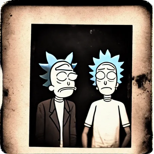 Image similar to tintype photo of “ rick and morty ”