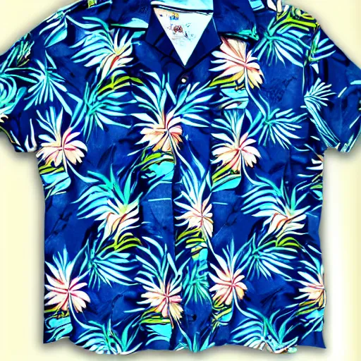 Prompt: hawaiian shirt design