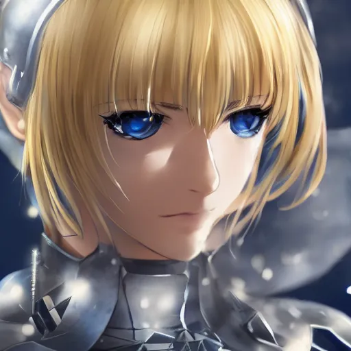 Image similar to beautiful closeup of saber from fate / stay night, with armour from lancer, high details, high resolution, kantai collection style, noise filtered, artstation, kantai collection arcade, 4 k, highly detailed, high quality