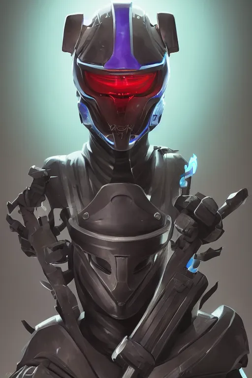 Image similar to epic mask helmet robot ninja portrait stylized as fornite style game design fanart by concept artist gervasio canda, behance hd by jesper ejsing, by rhads, makoto shinkai and lois van baarle, ilya kuvshinov, rossdraws global illumination radiating a glowing aura global illumination ray tracing hdr render in unreal engine 5