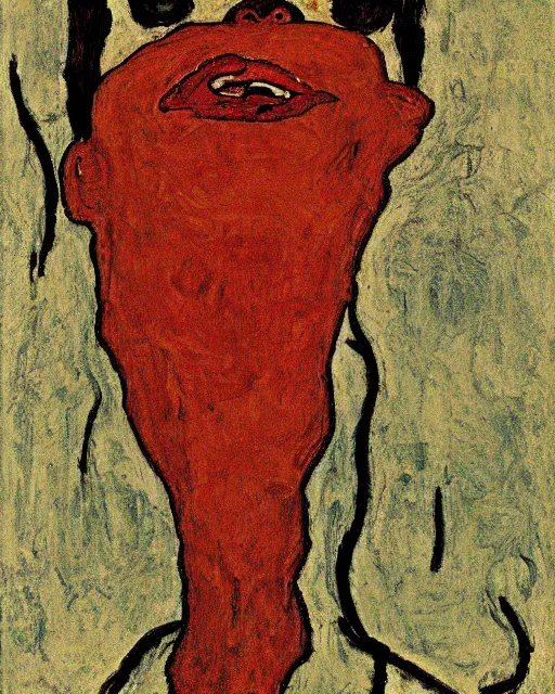 Image similar to the scream by Edvard Munk, in the style of Egon Schiele