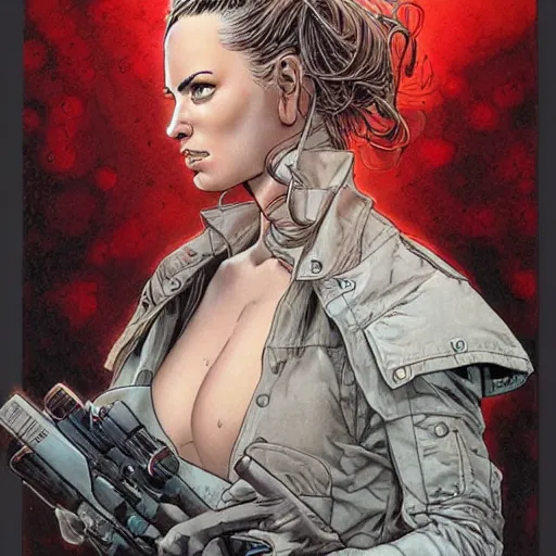 Image similar to a beautiful portrait of a woman Travis Charest style