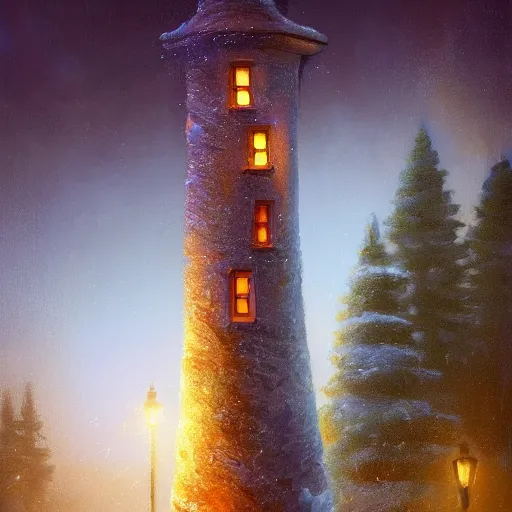 Image similar to a house chimney, magical atmosphere, trending on artstation, 30mm, by Evgeny Lushpin trending on ArtStation, deviantart, high detail, stylized portrait