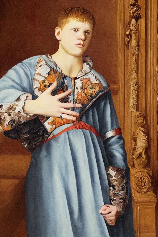 Prompt: portrait of yung lean renaissance style painting