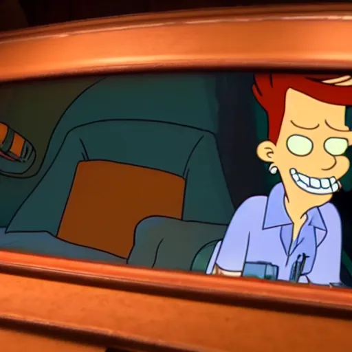 Image similar to uhd candid photo of philip j. fry, with accurate face, uhd, studio lighting, correct face, photo by annie leibovitz